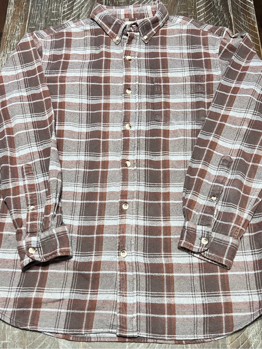 Redhead Men's Flannel Shirt Maroon Plaid Size Large